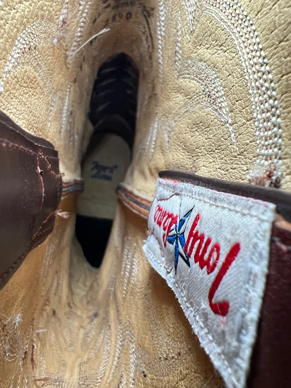 Tony Lama Brown Leather Western Heeled Boots - Picture 4 of 9